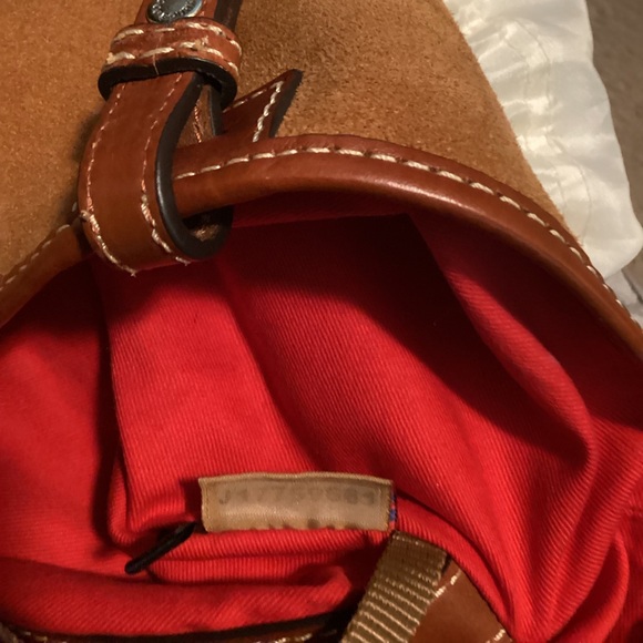 Dooney & Bourke Brown Suede Leather Hobo Bag - Picture 7 of 8